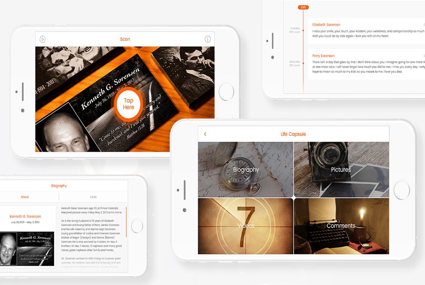 LifeCapsule app UI designed by Gen One Design