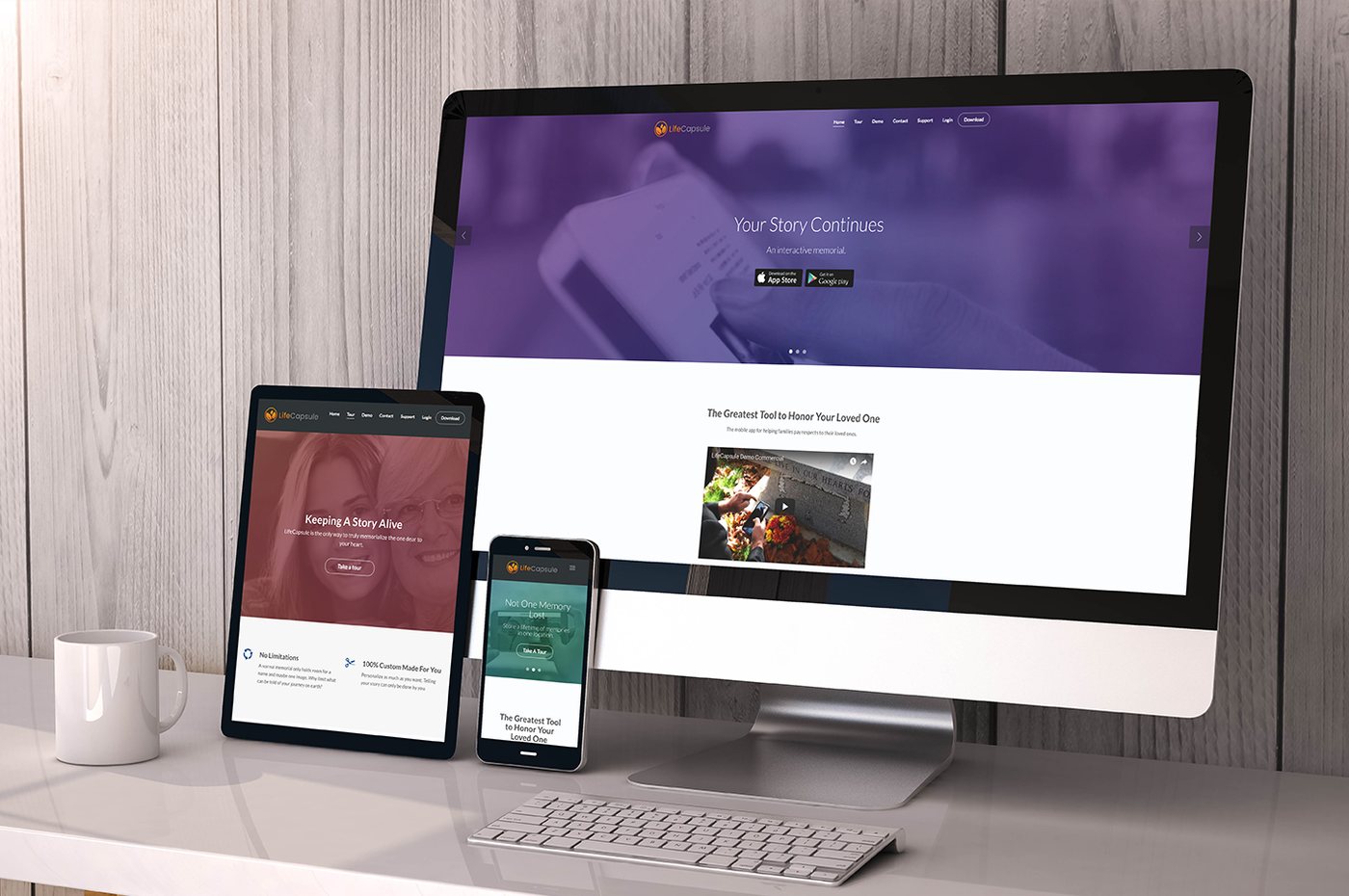 LifeCapsule website designed by Gen One Design